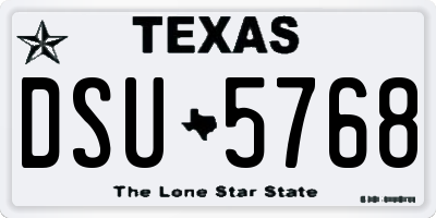 TX license plate DSU5768