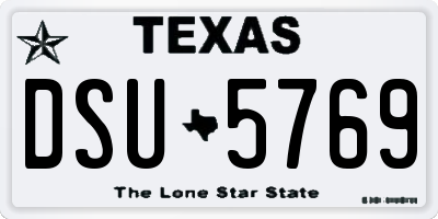 TX license plate DSU5769