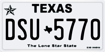 TX license plate DSU5770