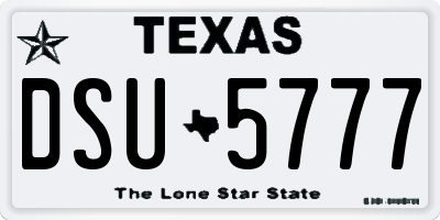 TX license plate DSU5777