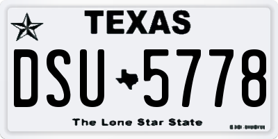 TX license plate DSU5778