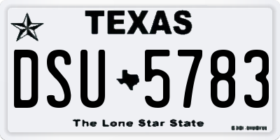 TX license plate DSU5783