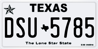 TX license plate DSU5785