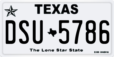 TX license plate DSU5786