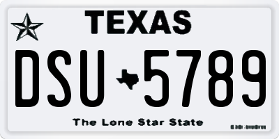 TX license plate DSU5789