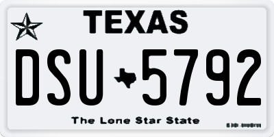 TX license plate DSU5792