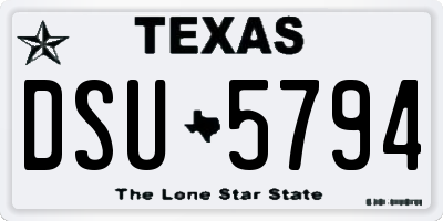 TX license plate DSU5794