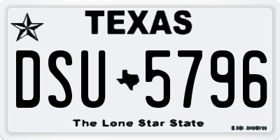 TX license plate DSU5796