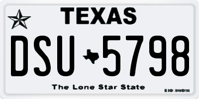 TX license plate DSU5798