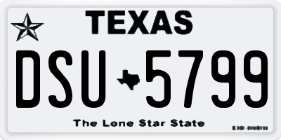 TX license plate DSU5799