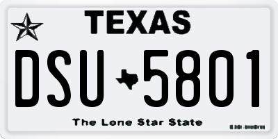 TX license plate DSU5801