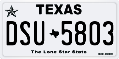 TX license plate DSU5803