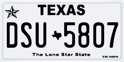 TX license plate DSU5807