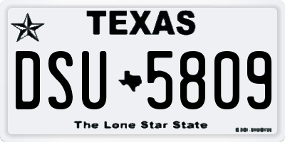 TX license plate DSU5809