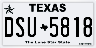 TX license plate DSU5818