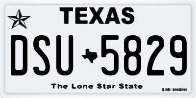 TX license plate DSU5829