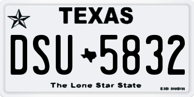 TX license plate DSU5832