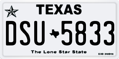 TX license plate DSU5833