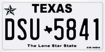 TX license plate DSU5841