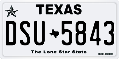 TX license plate DSU5843