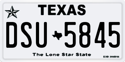 TX license plate DSU5845