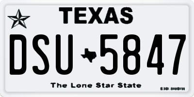 TX license plate DSU5847