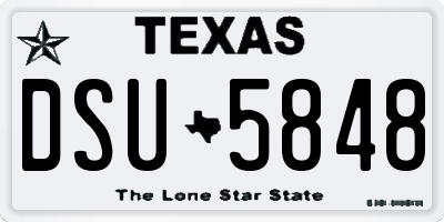 TX license plate DSU5848