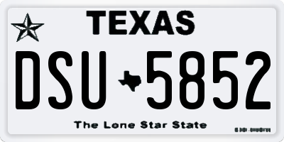 TX license plate DSU5852