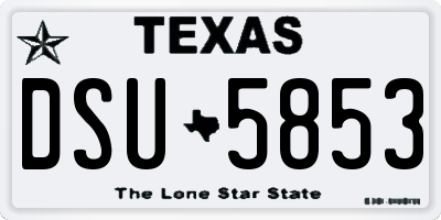 TX license plate DSU5853