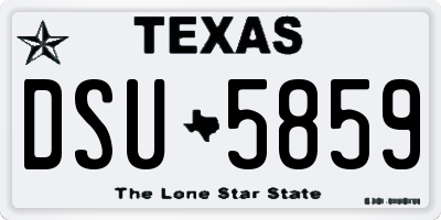 TX license plate DSU5859