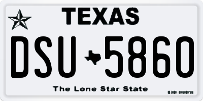 TX license plate DSU5860