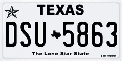 TX license plate DSU5863