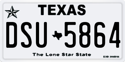 TX license plate DSU5864
