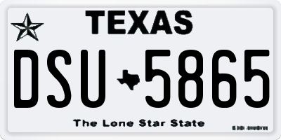 TX license plate DSU5865