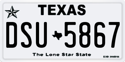 TX license plate DSU5867