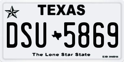 TX license plate DSU5869