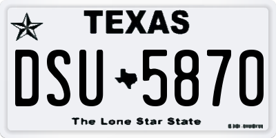 TX license plate DSU5870