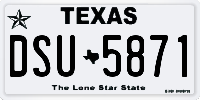 TX license plate DSU5871