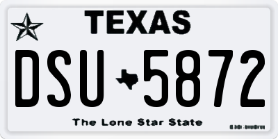 TX license plate DSU5872