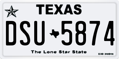 TX license plate DSU5874