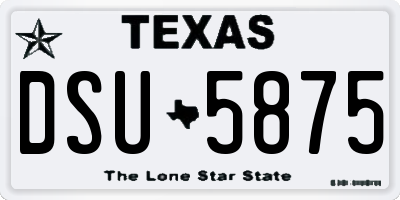 TX license plate DSU5875