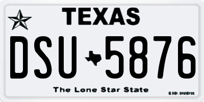 TX license plate DSU5876