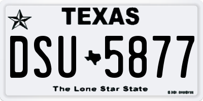 TX license plate DSU5877