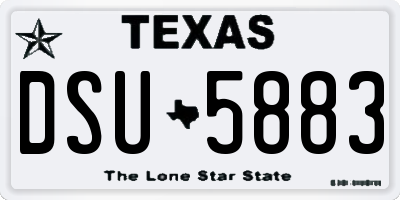 TX license plate DSU5883