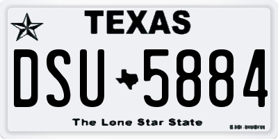 TX license plate DSU5884