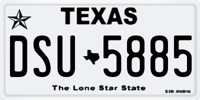 TX license plate DSU5885