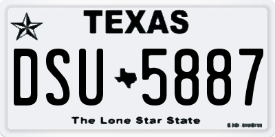 TX license plate DSU5887