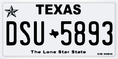 TX license plate DSU5893