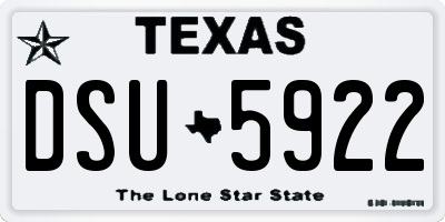 TX license plate DSU5922