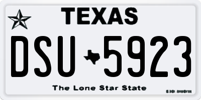 TX license plate DSU5923